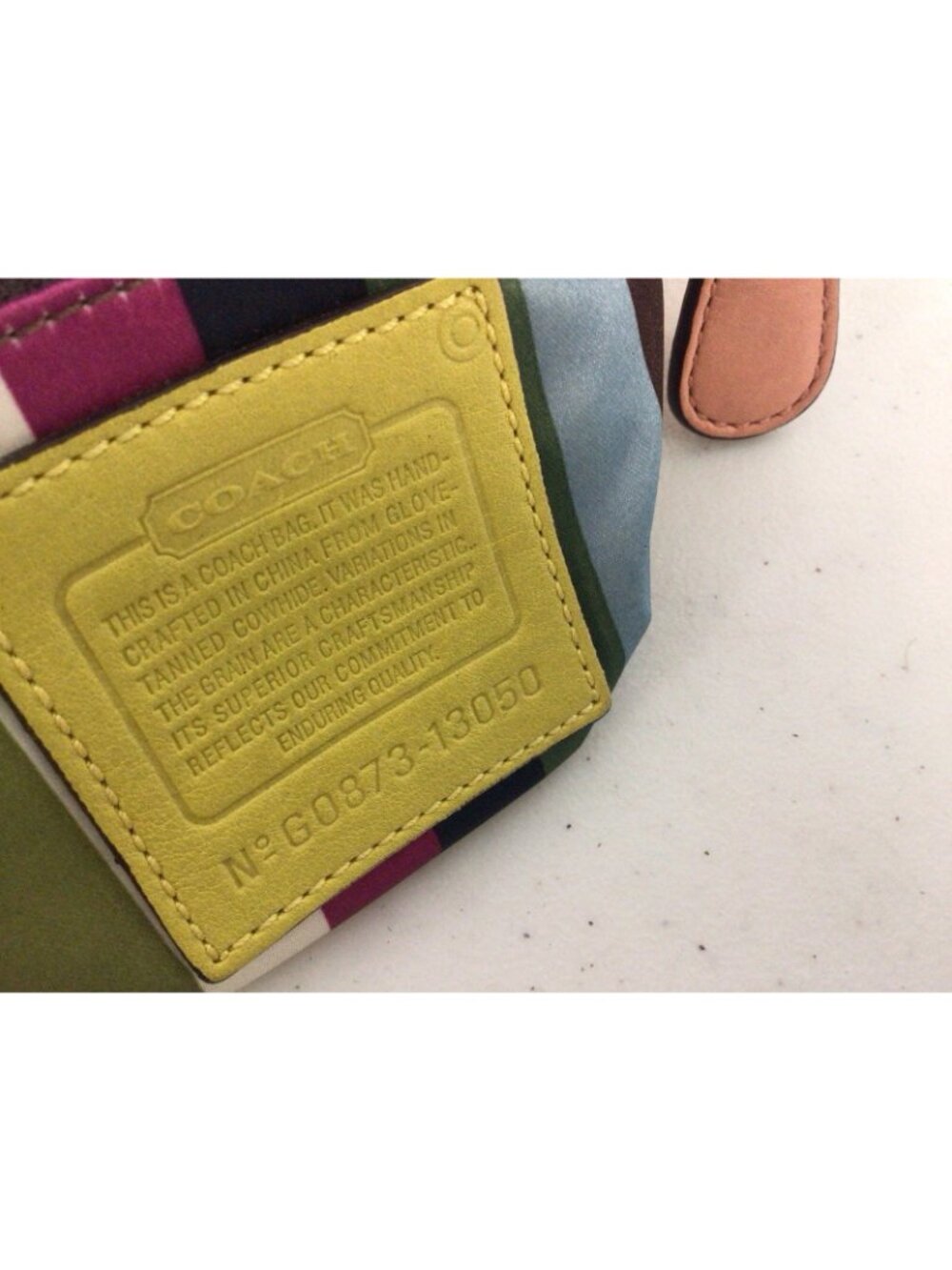 Coach Vintage Legacy Stripe Limited Large Wristlet Clutch Brass Rare - Picture 7 of 9
